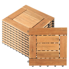 SWANEW Terrassenfliesen, Holzfliesen, Balkonfliesen, Rutschfest
