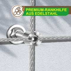 SWANEW Rankhilfe, Edelstahl Drahtseil, , Rankseilsystem Set 12M, mit Wandhaltern und 3mm Stahlseil, fĂźr Kletterpflanzen