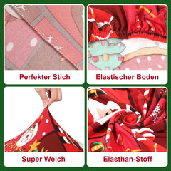 SWANEW Weihnachtliche Stuhlhussen, 4/8/12er Set Elastische Universelle Stuhlüberzug