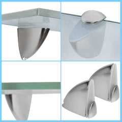 SWANEW Glasablage Glasregal, Wandregal Mattglas mit 8mm ESG Sicherheitsglas und Halterung, Duschregal/Badablage