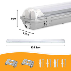 SWANEW LED Feuchtraumleuchte 18W/24W, 120cm/150cm Wannenleuchte, Kaltweiß/Neutralweiß, Doppelt T8 LED Werkstattlampe, Röhrenlampe IP65 Wasserfest