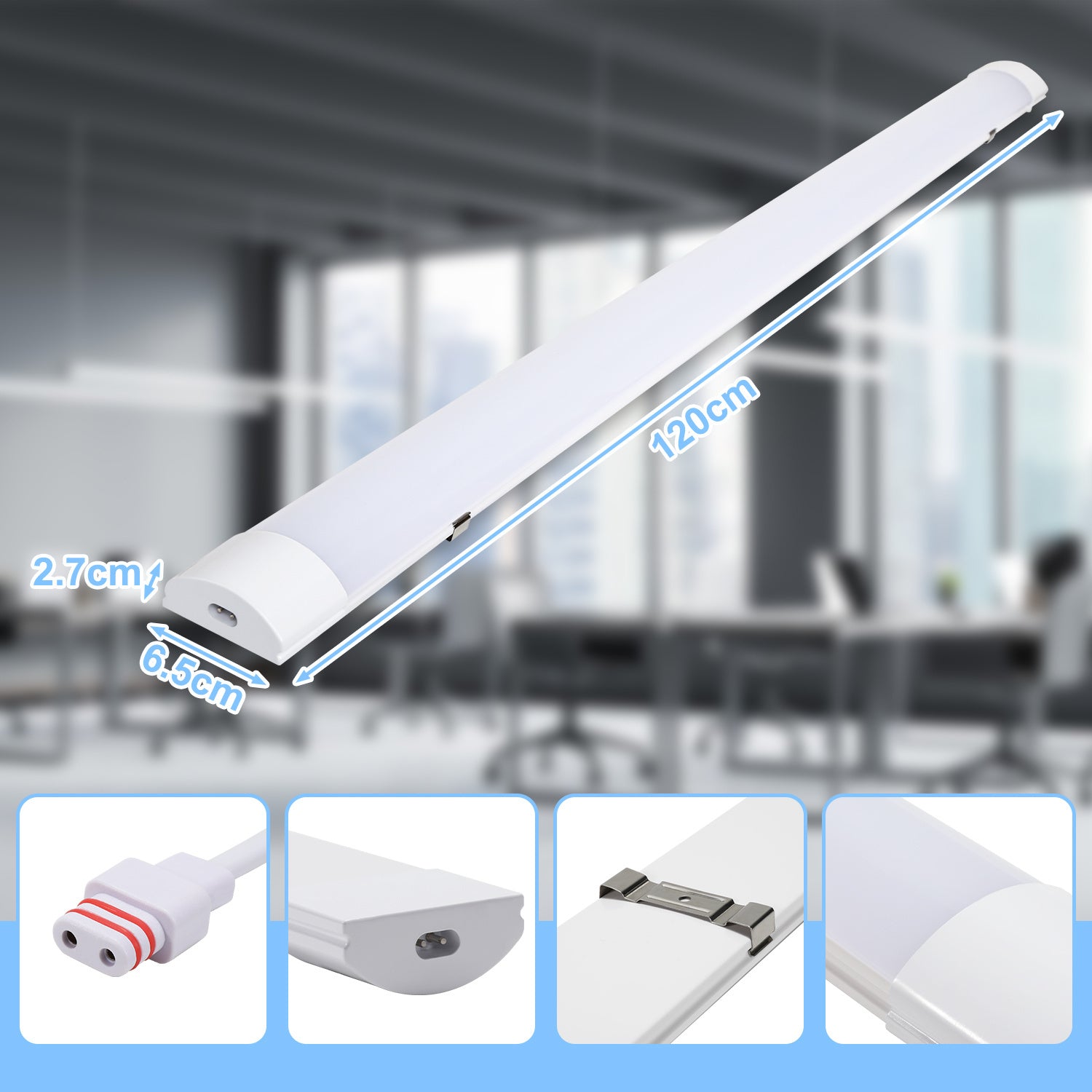 SWANEW LED Feuchtraumleuchte 18W/36W/48W, IP65 Wasserfest Led Röhre Werkstattlampe 4000K Neutralweiß, Wannenleuchte