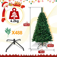 SWANEW Künstlicher Weihnachtsbaum, PVC Schwer Entflammbar, mit ständer, Weihnachtsdeko