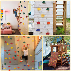 SWANEW 10 Stück Klettergriffe Boulderwand Klettersteine Robuste Bouldersteine Farbigen