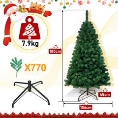 SWANEW Künstlicher Weihnachtsbaum, PVC Schwer Entflammbar, mit ständer, Weihnachtsdeko