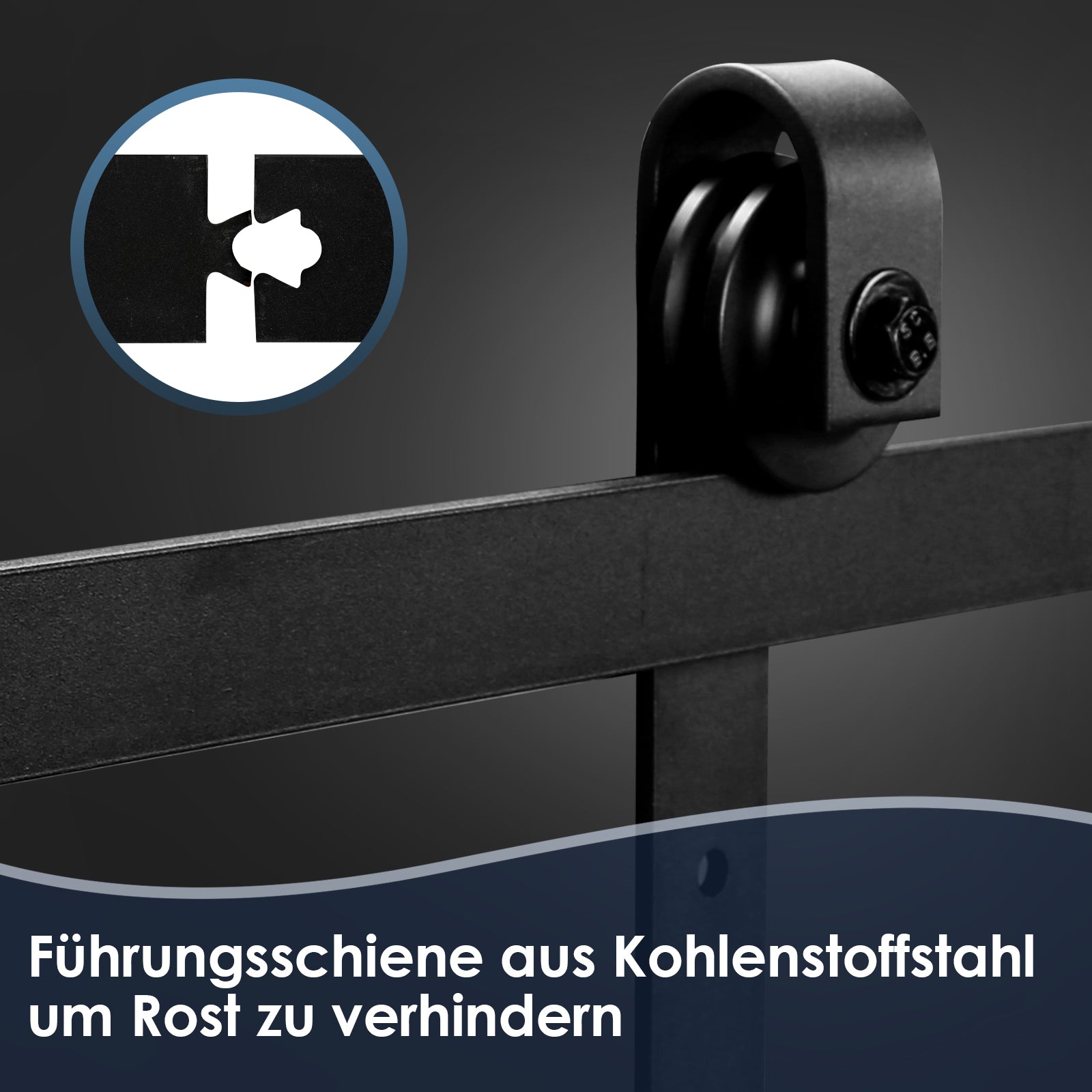 Schiebetürbeschlag Set Rechteck