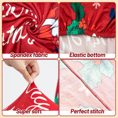 SWANEW Stuhlhussen Weihnachten, 6/12X elastische Stuhlbezüge, Stuhlüberzug