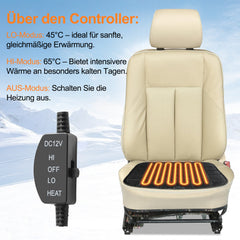 SWANEW Auto Sitzheizung, Auto Rücksitzheizung Matten mit Schalter 12V PKW KFZ getrennt carbonheizmatte Heizstufen