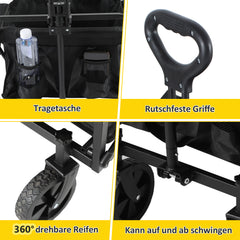 SWANEW Bollerwagen, Faltbar Handwagen, Transportwagen Camping Transportkarre, 60 L, bis zu 80 kg