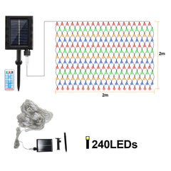 SWANEW solar lichternetz, lichternetz mit Fernbedienung, 8 Modi+TimingFunktion+MemoryFunktion, IP44, Helligkeit einstellbar