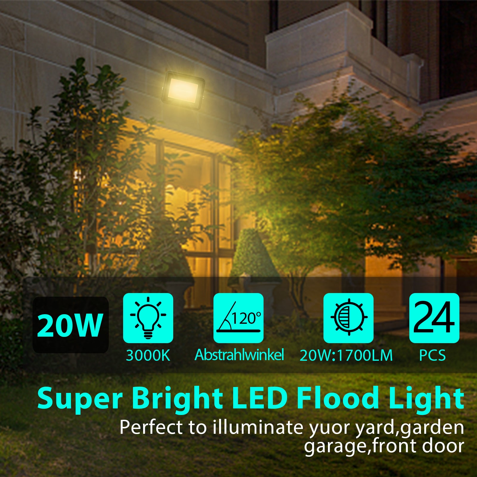 SWANEW LED Strahler Außen, LED Fluter 10W-100W, LED Scheinwerfer Kaltweiß/Warmweiß, Aussenstrahler IP66 Wasserdicht (Kein Stecker)