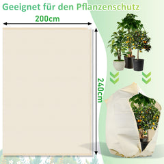 SWANEW Winterschutz für Pflanzen 100g/㎡, mit Reißverschluss & Kordelzug, Frostschutz für Kübelpflanzen Überwinterung und Obstbaum