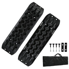 SWANEW 2 Stücke Anfahrhilfe mit Aufbewahrungstasche und Installationstool, Sand/Schlamm/Schnee Recovery Board Offroad Tracks,10T Last, Reifenleiter