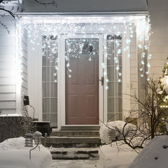 SWANEW LED Eisregen lichterkette, 5m/10m/15m LED Lichtervorhang, IP44 Außen weihnachtsbeleuchtung