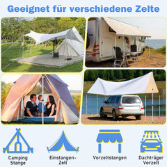 SWANEW 4x/8x Zeltstange, Teleskopstange, Zeltstangenspanner, Aluminium Leichte Teleskopstangen, Verstellbares von 87.5cm bis 234.5cm