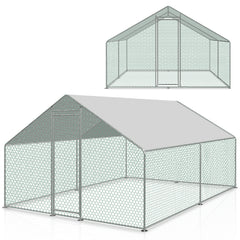 Hühnerstall Freilaufgehege, 3x3x2m, Verzinkter Stahl