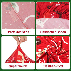 SWANEW Weihnachtliche Stuhlhussen 6/12er Set, Elastische Universelle Stuhlbezüge