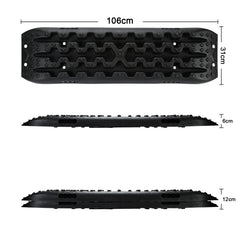 SWANEW 2 Stücke Sandbleche Offroad Traktionsmatte Kunstoff Anfahrhilfe Recovery Board Tracks mit Aufbewahrungstasche,10T Last für Geländewagen Wohnmobil PKW LKW