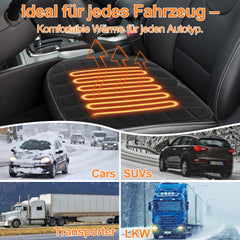 SWANEW Auto Sitzheizung, Auto Rücksitzheizung Matten mit Schalter 12V PKW KFZ getrennt carbonheizmatte Heizstufen