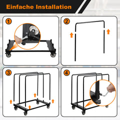 SWANEW Plattenwagen, Transportwagen, Tragkraft bis 680kg, für Gipskartonplatten, Holzplatten