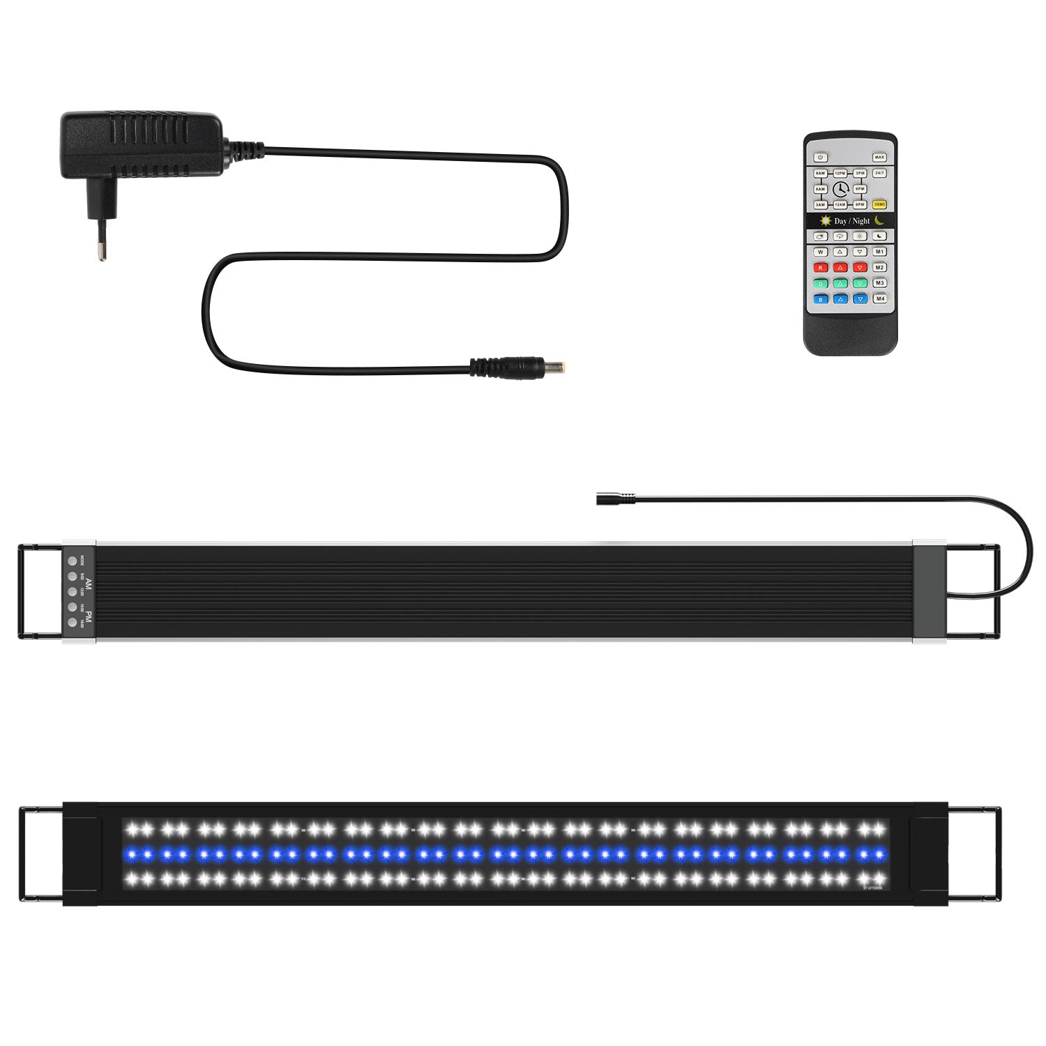 SWANEW LED Aquarium Beleuchtung 18W/30W/45W, Aquarienbeleuchtung 24/7 Modus, wasserdicht, 55-150cm, Aufsetzleuchte Vollspektrum Licht