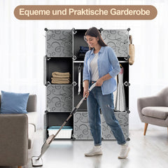 SWANEW DIY Kleiderschrank, 12/16/20 Würfel, Regalsystem, Offen Kunststoff Garderobe, Steckregal