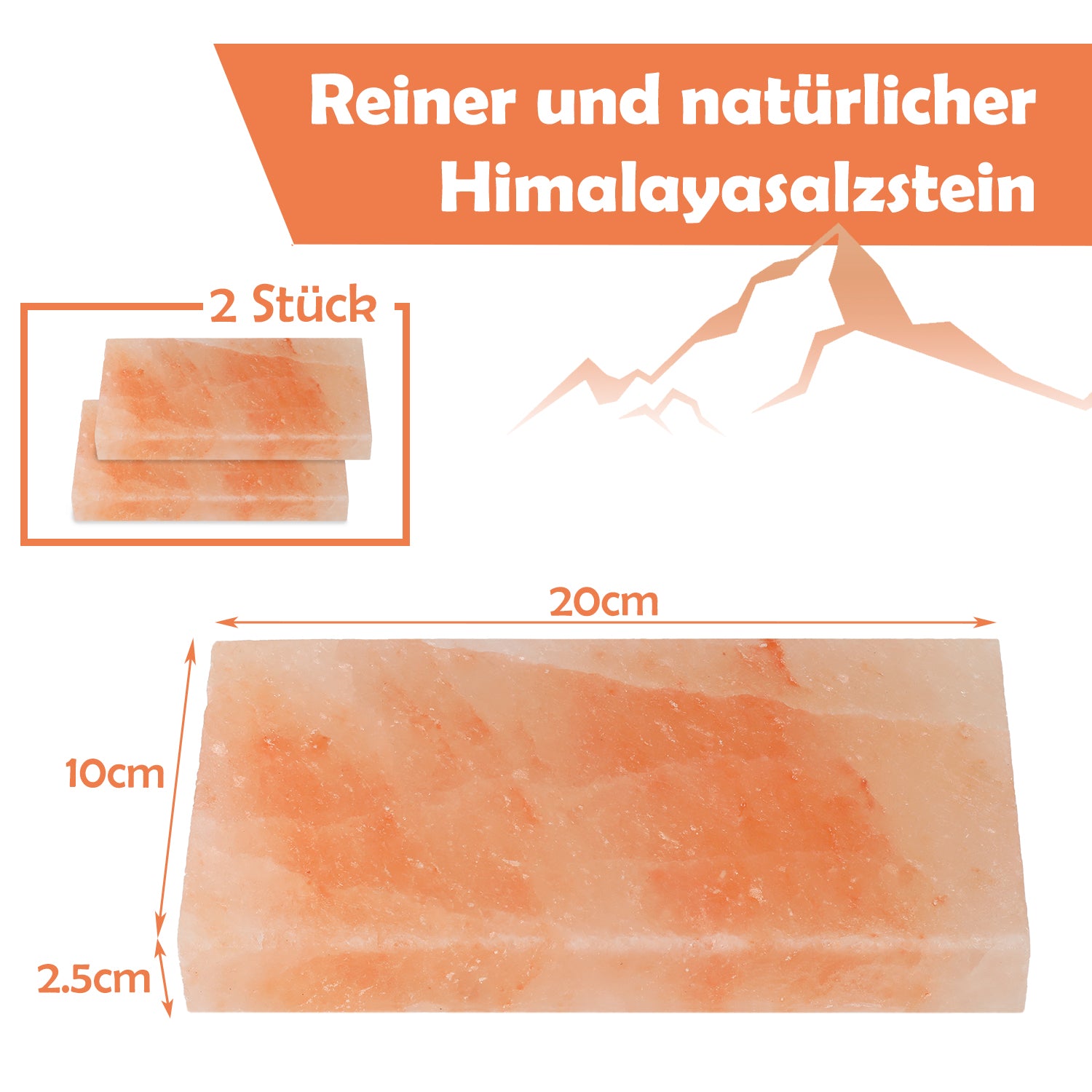 Salzstein zum Grillen 20x10x2,5cm