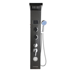 SWANEW LED Duschpaneel, Regendusche Duschsystem mit Temperaturanzeige, 5 Funktionen Duschsäule,Verstellbare Massagedüsen