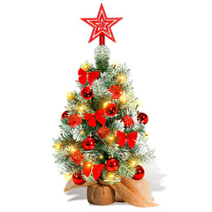 SWANEW Mini Weihnachtsbaum mit LED Beleuchtung, 40CM Tannenbaum Dekoration