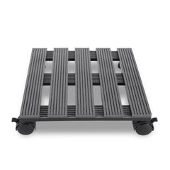SWANEW WPC Pflanzenroller, Blumenroller mit Rollen, Kübelroller für Pflanzen, Blumentopf, Eckig 30 x 30 cm|Rund Ø 30 x 7,5 cm