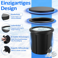 SWANEW Eisbad Eisbaden Tonne 80 cm, Faltbare Badewanne 390L, Kältetherapie Set mit 5 Isolierschichten, Aufblasbare Eistonne-Set für Zuhause