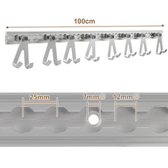 SWANEW 4-12x 1M Airlineschienen, Airlineschiene mit 8 Doppelhaken, für Transporter, Wohnwagen, LKWS