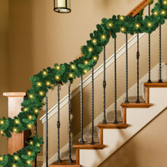 SWANEW Weihnachtsgirlande 5m 100 LEDs, Weihnachten Dekoration, Weihnachten GrĂŒne Girlande mit Lichterkette Tannengirlande