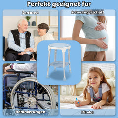 360°Drehbarer Duschhocker Duschstuhl Höhenverstellbar 42-54 cm