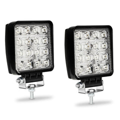 SWANEW 48W LED Arbeitsscheinwerfer, IP67 Wasserdicht Rechteck Zusatzscheinwerfer, 12V 6500K LED Scheinwerfer, Rückfahrscheinwerfer