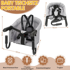 SWANEW Tischsitz Faltbar Babysitz, Verstellbar Sitzerhöhung, für 2-8.5cm Dicke Tische