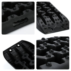 SWANEW 2 Stücke Anfahrhilfe mit Aufbewahrungstasche und Installationstool, Sand/Schlamm/Schnee Recovery Board Offroad Tracks,10T Last, Reifenleiter
