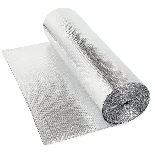 SWANEW Isolierfolie 1 × 10 m, 10 m² – Alu Reflexionsfolie mit Luftpolster, zuschneidbare Dämmfolie
