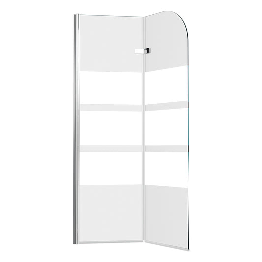 SWANEW Duschwand für Badewanne, 2/3-Teilig faltbar & drehbar Badewannenaufsatz, Duschtrennwand, 6mm ESG Sicherheitsglas Spritzwasserschutz