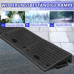 SWANEW Bordsteinrampe Gummi, Auffahrrampe, 2 Stück 10cm Hoch, Schwellenrampe mit Griff