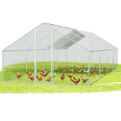 SWANEW HĂŒhnerstall, 3x8x2m, Freilaufgehege, Kleintierstall, Voliere