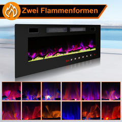 SWANEW Elektrokamin Wandkamin, Elektrischer Kamin, Wandkamin Elektrischer mit Heizung, 750W/1500W, 127cm