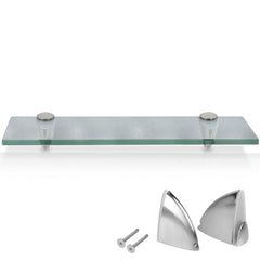 SWANEW Glasablage Glasregal, Wandregal Mattglas mit 8mm ESG Sicherheitsglas und Halterung, Duschregal/Badablage