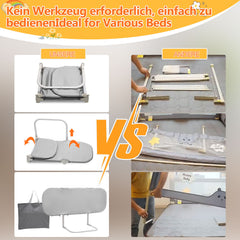 SWANEW 150cm Bettgitter, Klappbar, Kinderbettschutzgitter, Bettschutzgitter, Rausfallschutz