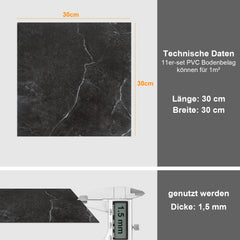 SWANEW PVC Bodenbelag Selbstklebend, Vinylboden, Vinyl Laminat, 30x30cm