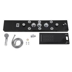 SWANEW 6-in-1 LED Duschpaneel mit Armatur, Edelstahl 304 Duschsäule mit 5 Duschfunktionen, Wandmontage