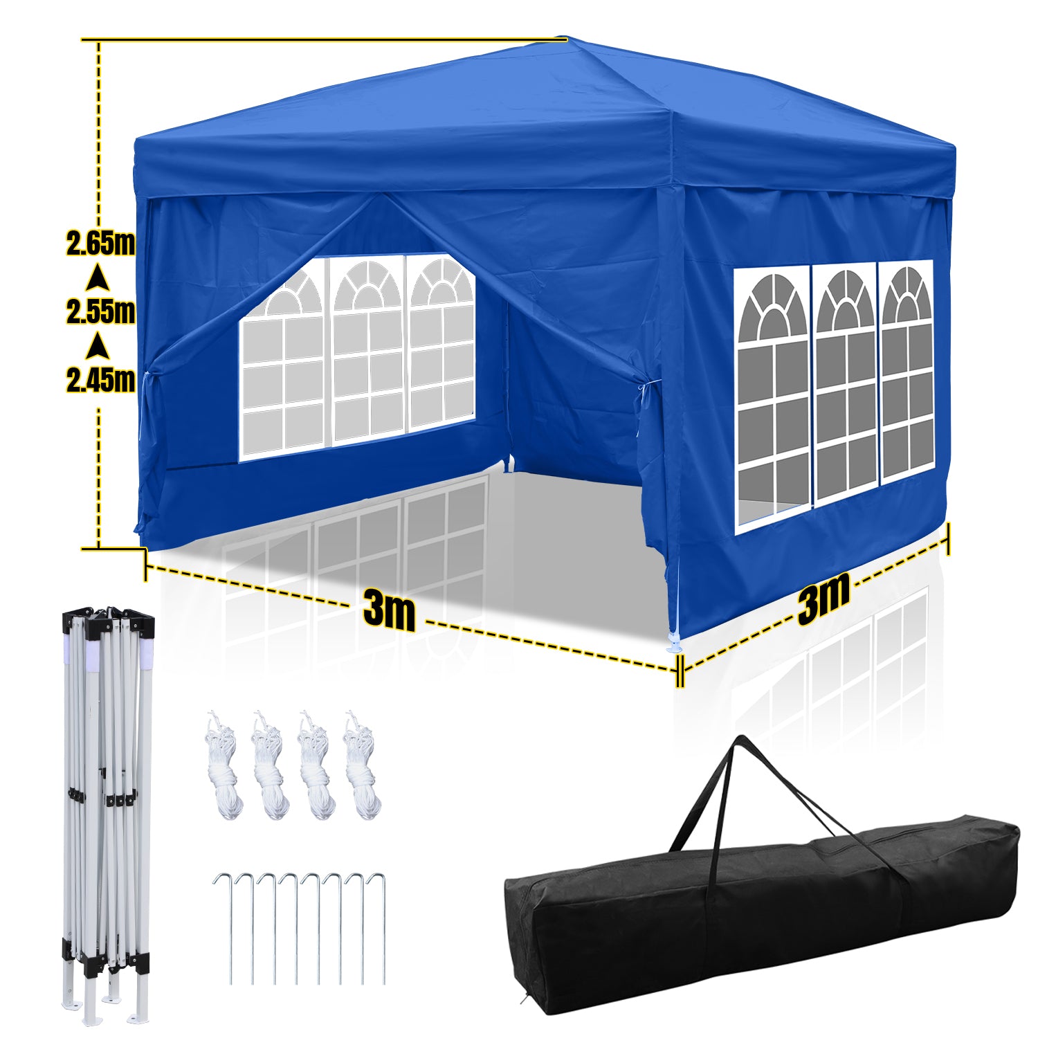 Faltpavillon 3×3 m wasserdicht