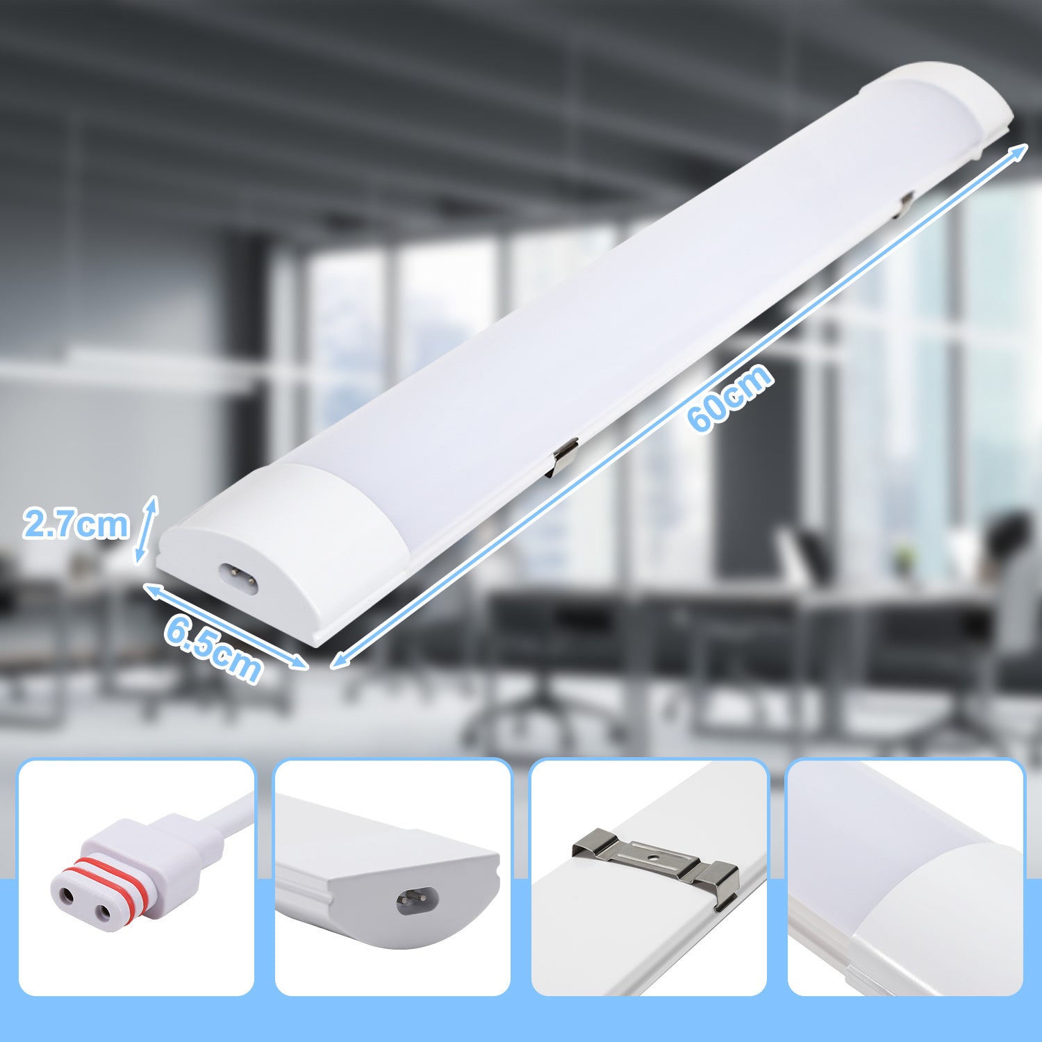 SWANEW LED Feuchtraumleuchte 18W/36W/48W, IP65 Wasserfest Led Röhre Werkstattlampe 4000K Neutralweiß, Wannenleuchte