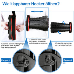 SWANEW Tragbarer Klapphocker, Leichte Teleskophocker, 6-44 cm Höhenverstellbare Falthocker, Tragfähigkeit 150 kg