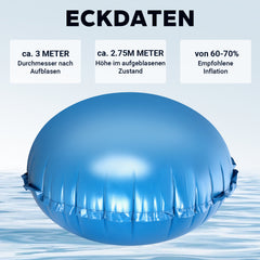 SWANEW Poolkissen Winter, Ø2/3m Rund, Pool Luftkissen, mit 2x4m Seil